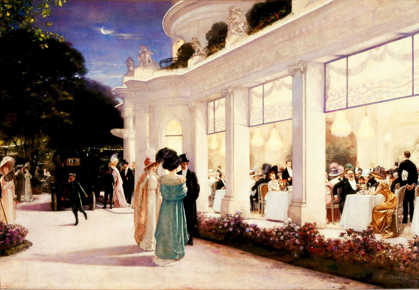 Une soiree au Pre-Catelan, vintage artwork by Henri Gervex, 12x8" (A4) Poster