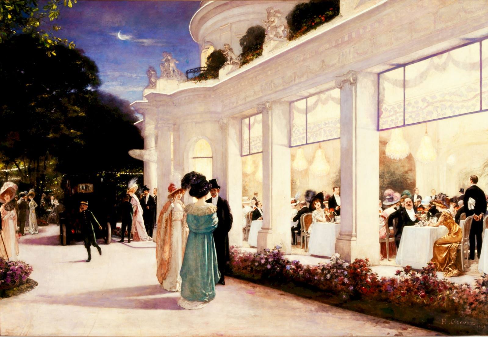 Une soiree au Pre-Catelan, vintage artwork by Henri Gervex, 12x8" (A4) Poster