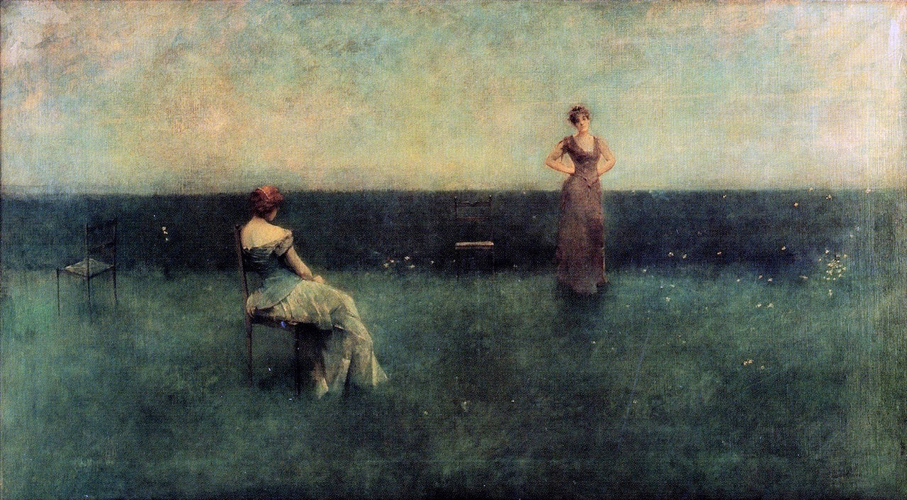 The Recitation, vintage artwork by Thomas Wilmer Dewing, 12x8" (A4) Poster