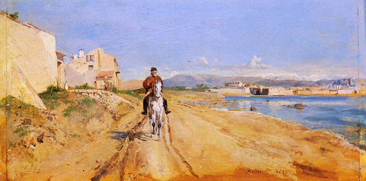 Self-Portrait, Along The Route De La Salice, Antibes, vintage artwork by Jean-Louis Ernest Meissonier, A3 (16x12") Poster Print