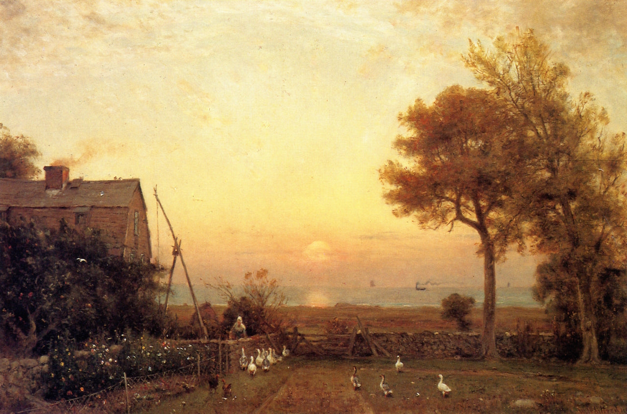 A Home by  the Sea, vintage artwork by Thomas Worthington Whittredge, A3 (16x12") Poster Print