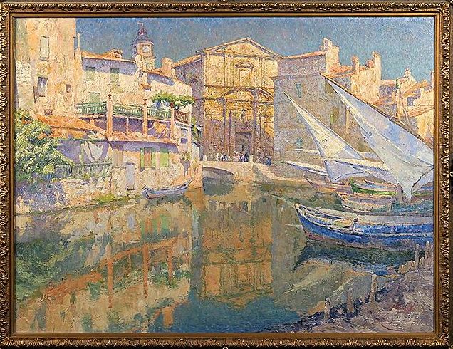 The Bird Mirror of Martigues, vintage artwork by Paul LeDuc, 12x8" (A4) Poster