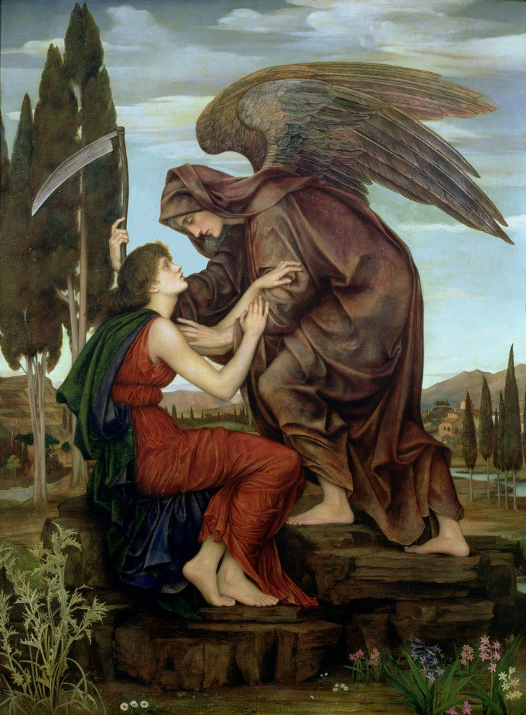The Angel of Death, vintage artwork by Evelyn de Morgan, 12x8" (A4) Poster