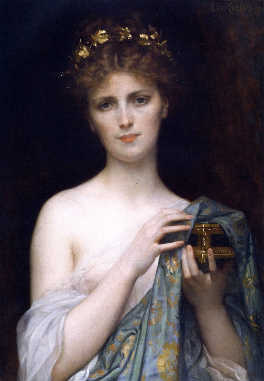 Christina Nilsson as Pandora, vintage artwork by Alexandre Cabanel, 12x8" (A4) Poster