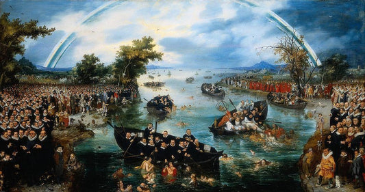 Fishing for Souls, vintage artwork by Adriaen van de Venne, 12x8" (A4) Poster