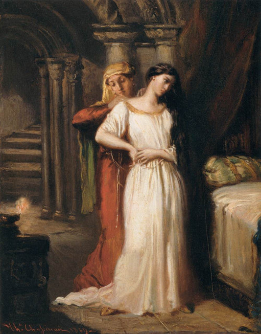 Desdemona Retiring to her Bed, vintage artwork by Theodore Chasseriau, A3 (16x12") Poster Print