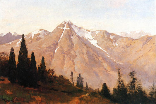 Mountain of the Holy Cross, vintage artwork by Thomas Hill, 12x8" (A4) Poster