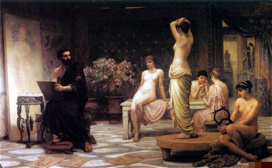 The Chosen Five (Zeuxis at Crotona), vintage artwork by Edwin Long, RA, 12x8" (A4) Poster