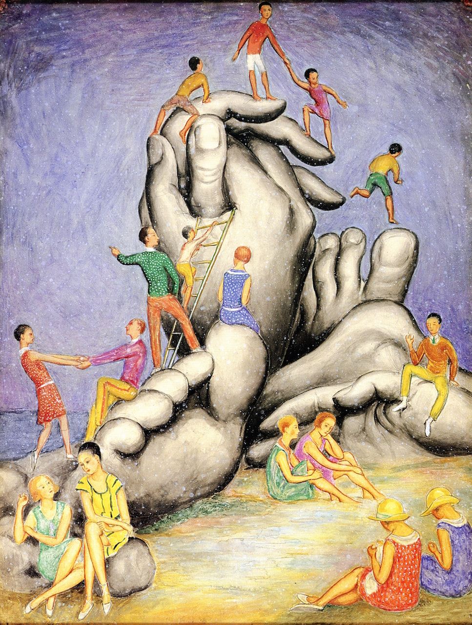 Breton Cliff, Tregastel, vintage artwork by Nils Dardel, 12x8" (A4) Poster