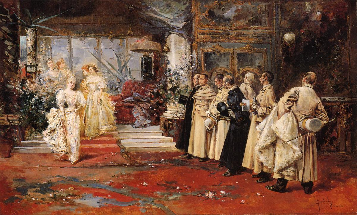 An Afternoon Reception by Salvator Sanchez Barbudo,A3(16x12")Poster