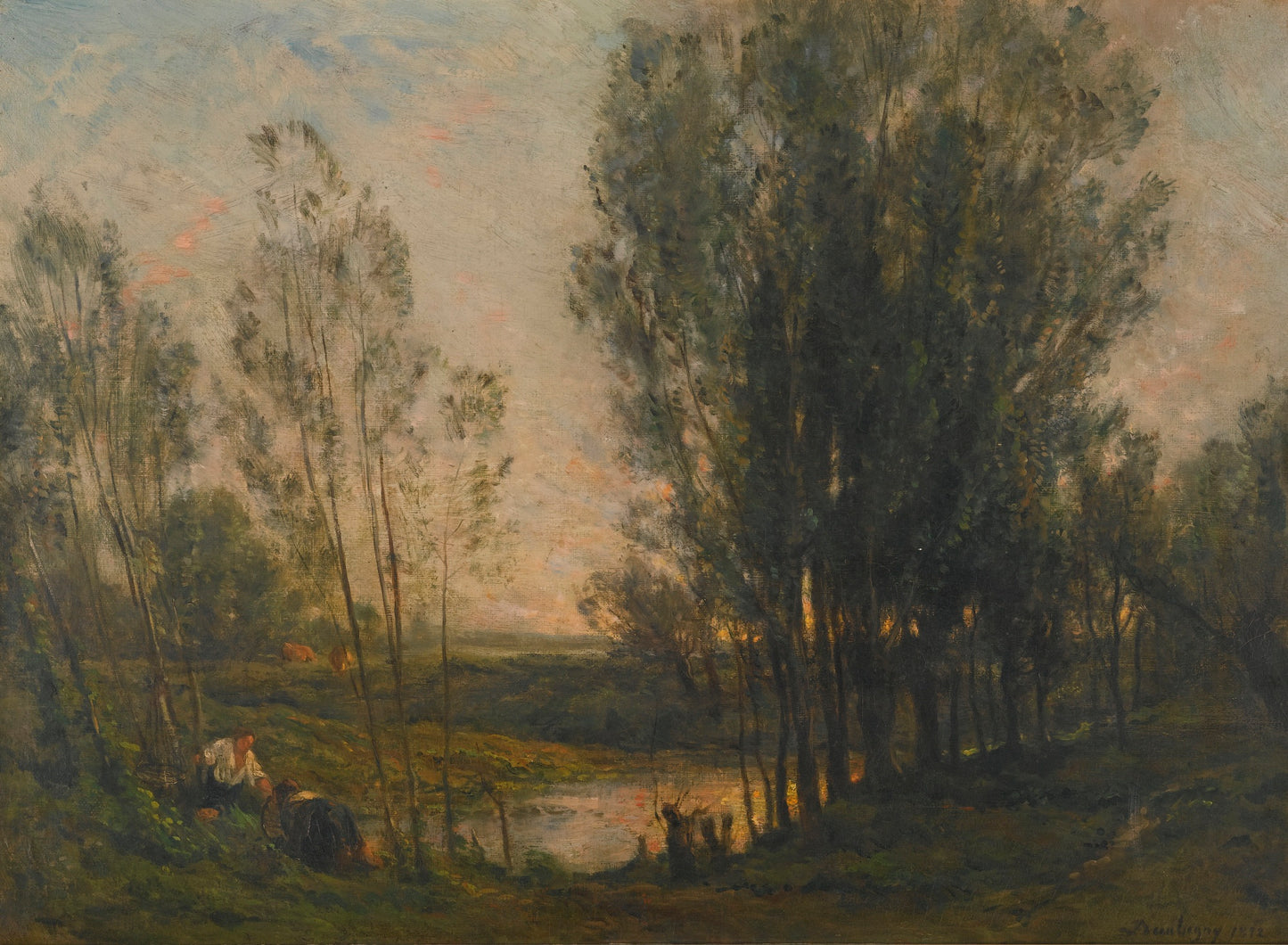 Crayfish Catchers, vintage artwork by Charles-François Daubigny, A3 (16x12") Poster Print