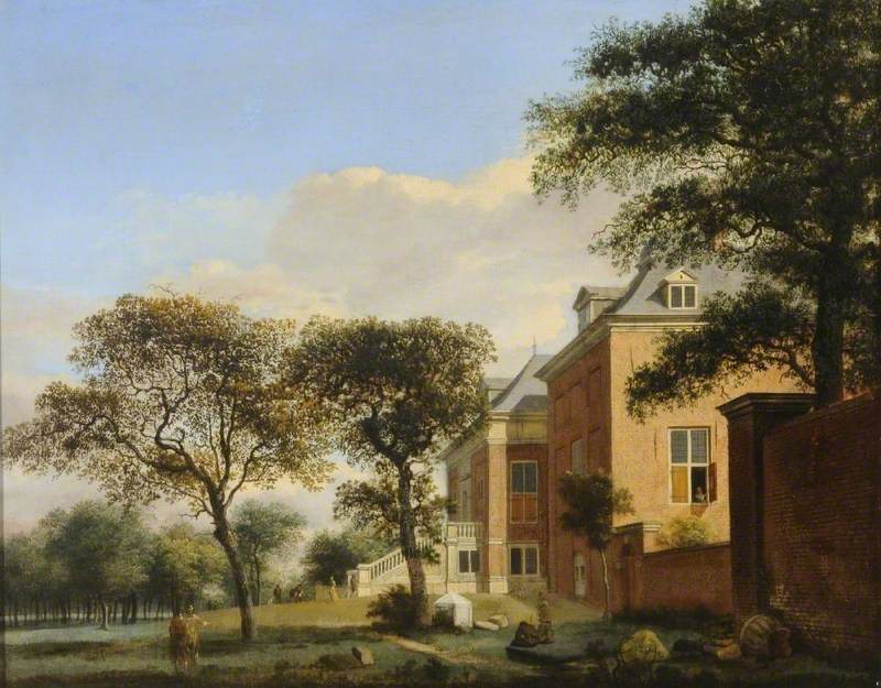 The House in the Wood, The Hague, vintage artwork by Jan van der Heyden, 12x8" (A4) Poster