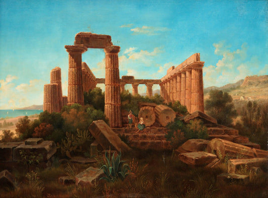 Juno Temple Ruins, vintage artwork by Gustaf Wilhelm Palm, A3 (16x12") Poster Print