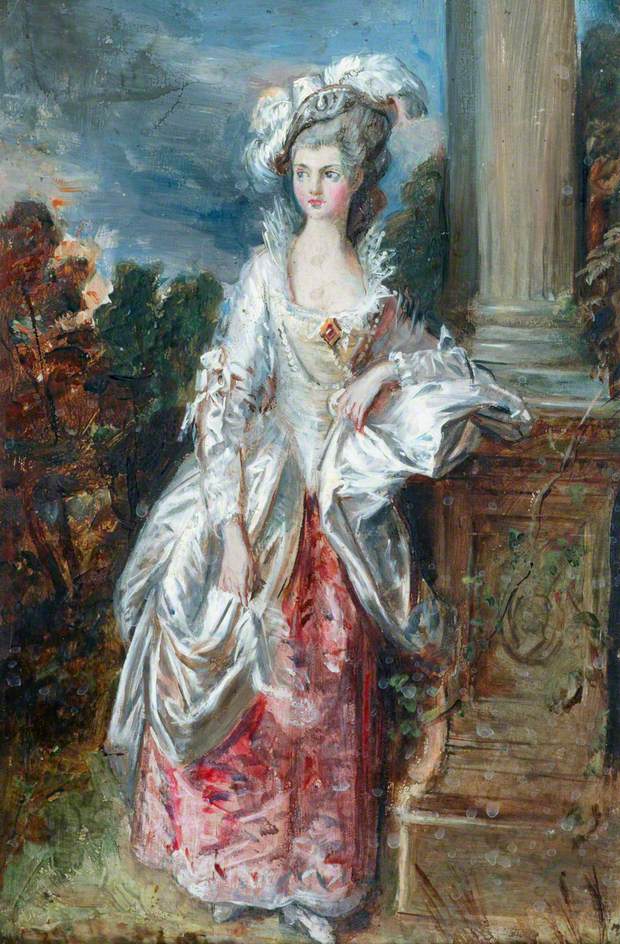 The Honourable Mrs Thomas Graham (after Thomas Gainsborough), vintage artwork by Daniel Maclise, R.A., A3 (16x12") Poster Print