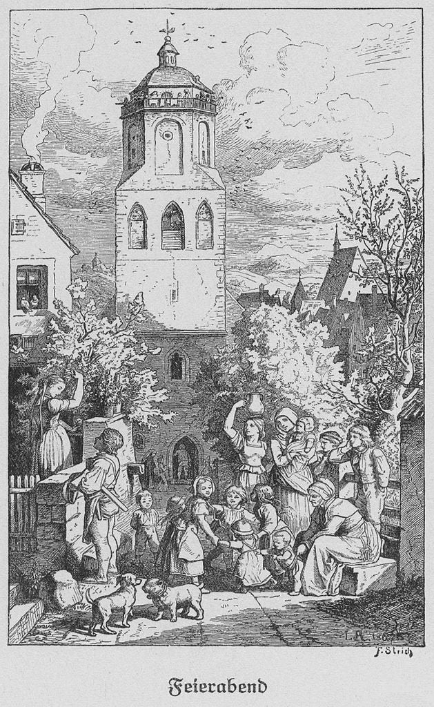 Feierabend, vintage artwork by Ludwig Richter, A3 (16x12") Poster Print