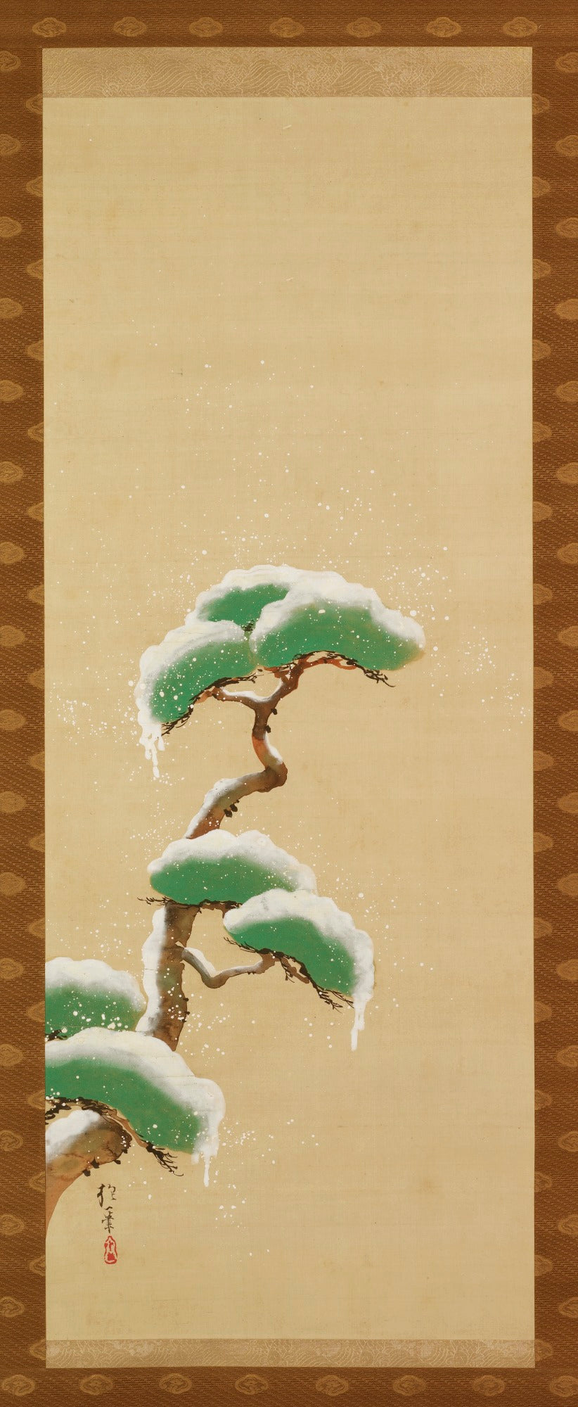 Triptych of the Seasons - Snow Clad Pine, vintage artwork by Sakai Hōitsu, 12x8" (A4) Poster