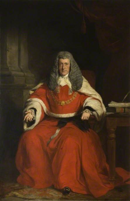 The Right Honourable Sir Frederick Pollock, Lord Chief Baron of Her Majesty's Exchequer, vintage artwork by Sir Francis Grant, P.R.A., A3 (16x12") Poster Print