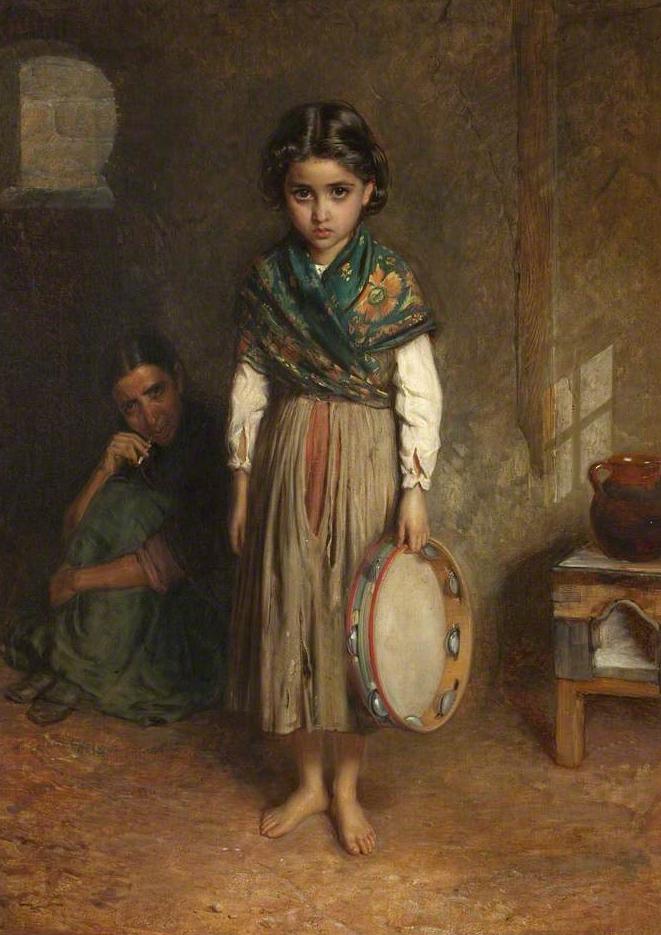 A Little Spanish Gypsy, vintage artwork by John Bagnold Burgess, 12x8" (A4) Poster