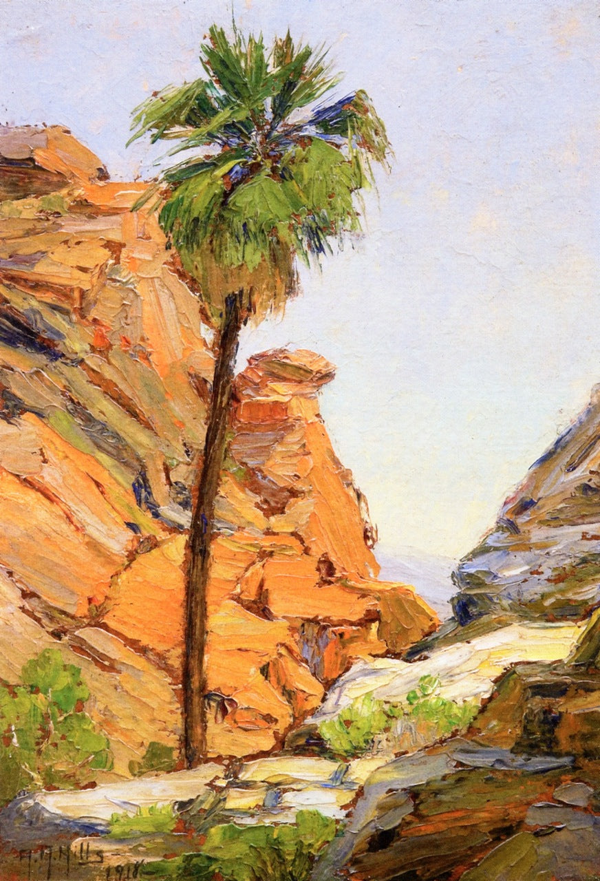 The Lone Palm, vintage artwork by Anna Althea Hills, 12x8" (A4) Poster