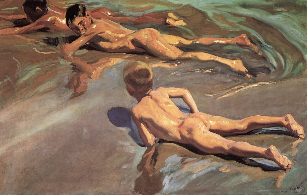 Boys on the Beach by Joaquin Sorolla y Bastida,A3(16x12")Poster