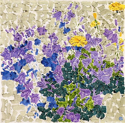 Bellflowers, vintage artwork by Augusto Giacometti, 12x8" (A4) Poster