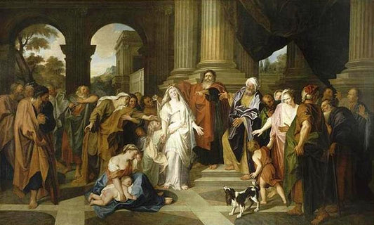 Susanna Accused by  the Elders (second version), vintage artwork by Antoine Coypel II, 12x8" (A4) Poster