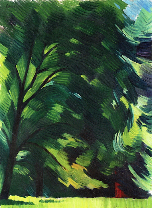 Tree in Englischer Garten, vintage artwork by Adolf Erbslöh, 12x8" (A4) Poster