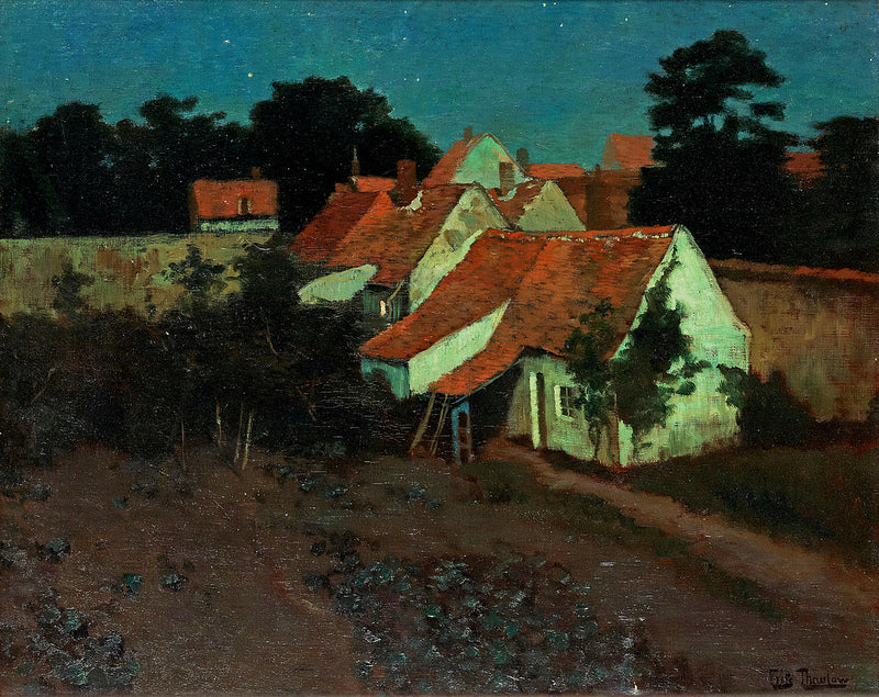 Clair de Lune, vintage artwork by Fritz Thaulow, 12x8" (A4) Poster
