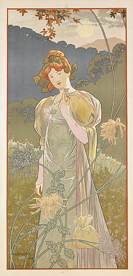 Four Seasons - Autumn by Alexandre de Riquer,A3(16x12")Poster