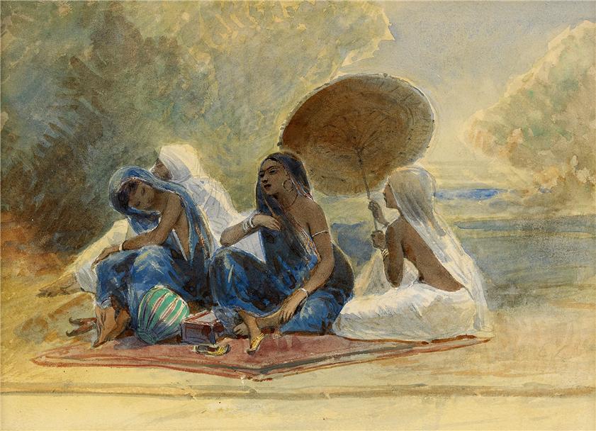 Indian Girls, vintage artwork by Egron Sillif Lundgren, A3 (16x12") Poster Print