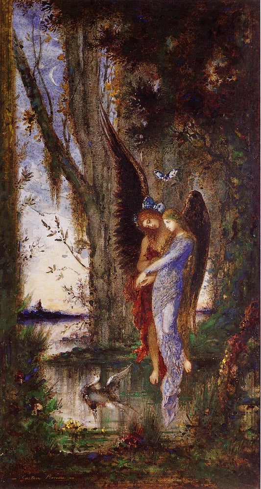 Evening and Sorrow, vintage artwork by Gustave Moreau, 12x8" (A4) Poster