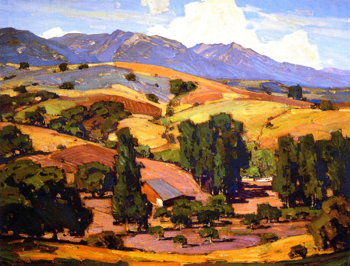 Creeping Shadows, vintage artwork by William Wendt, 12x8" (A4) Poster