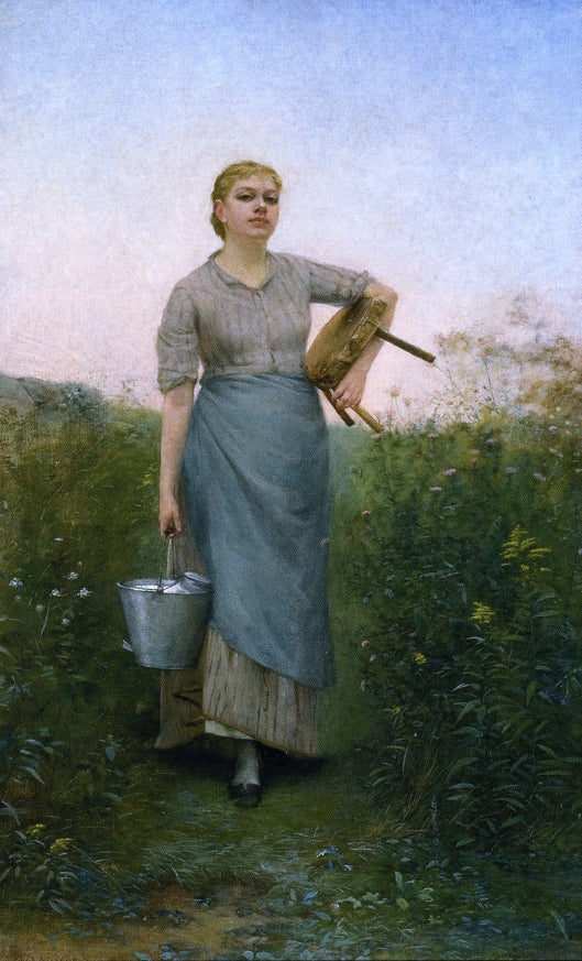 A Broadway Milkmaid, vintage artwork by Francis David Millet, 12x8" (A4) Poster