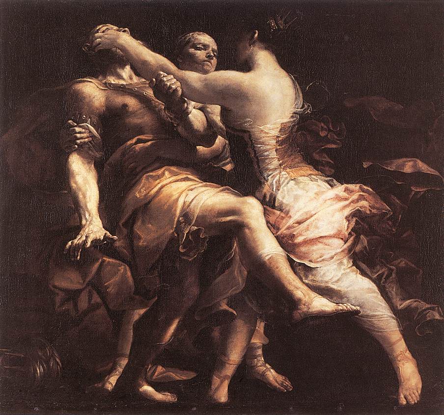Hercuba Blinding Polymnestor, vintage artwork by Giuseppe Maria Crespi, 12x8" (A4) Poster