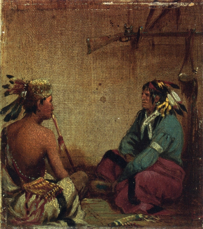 Interior of Wigwam, vintage artwork by John Mix Stanley, A3 (16x12") Poster Print