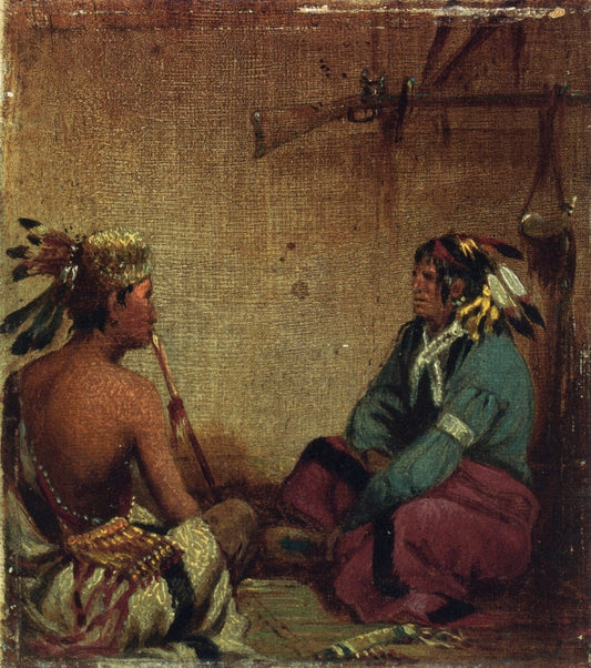 Interior of Wigwam, vintage artwork by John Mix Stanley, A3 (16x12") Poster Print