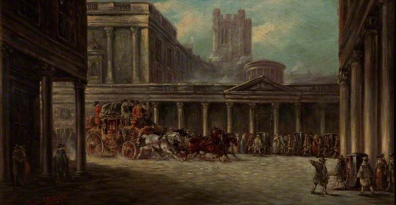 Queen's Bath, Bath, vintage artwork by John Charles Maggs, A3 (16x12") Poster Print