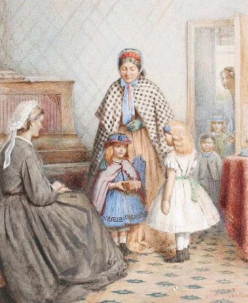 The Gift, vintage artwork by George Goodwin Kilburne, 12x8" (A4) Poster