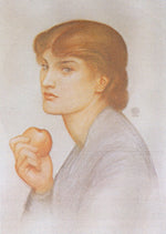 Alexa Wilding Holding an Apple, vintage artwork by Dante Gabriel Rossetti, 12x8" (A4) Poster
