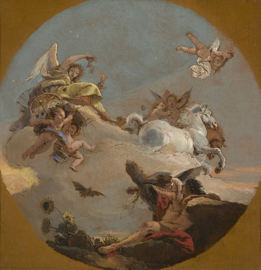 The Chariot of Aurora, vintage artwork by Giovanni Battista Tiepolo, 12x8" (A4) Poster
