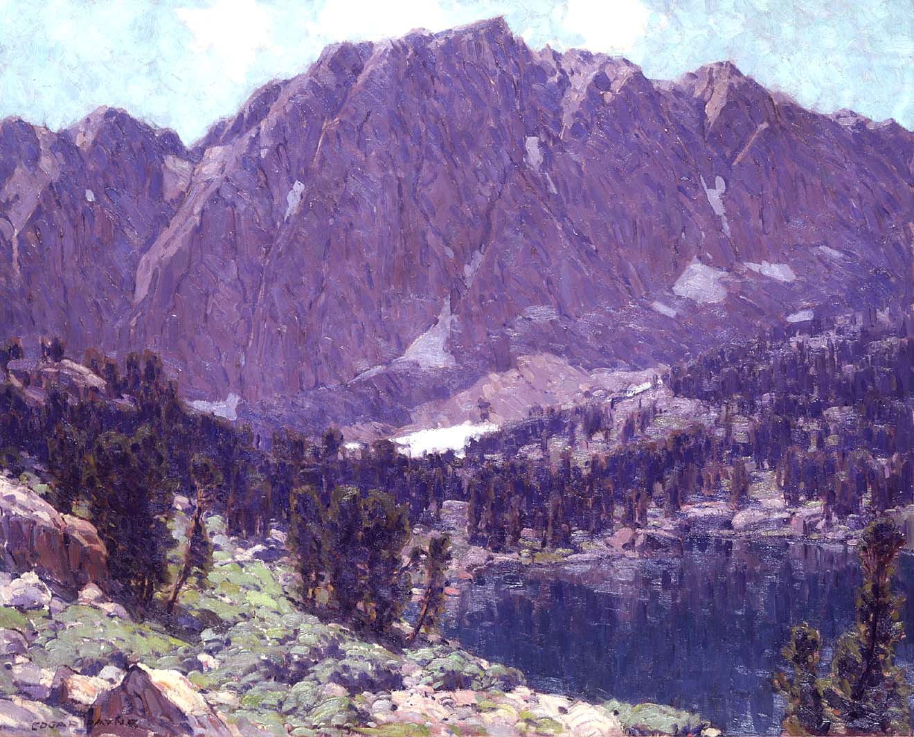 Fifth Lake, vintage artwork by Edgar Alwyn Payne, 12x8" (A4) Poster