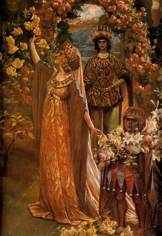 Fantasía del bufón, vintage artwork by Adolfo Lozano Sidro, 12x8" (A4) Poster
