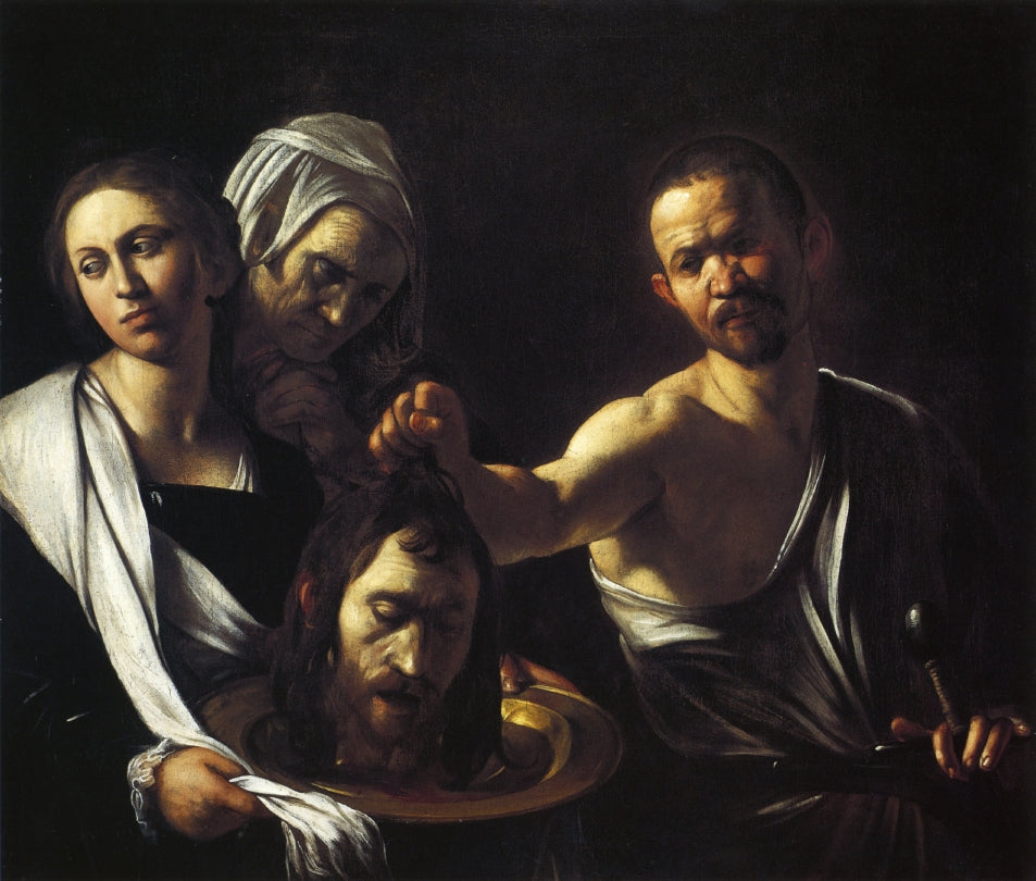 Salome with the Head of St. John the Baptist, vintage artwork by Caravaggio, 12x8" (A4) Poster