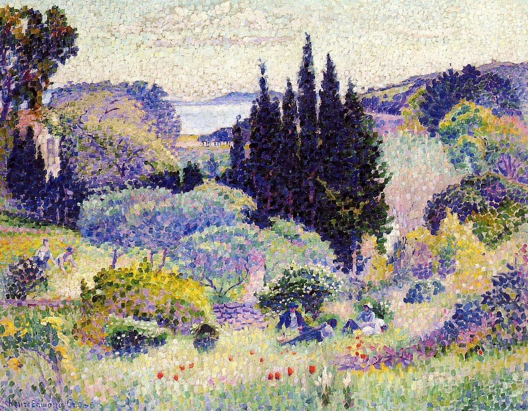 Cypress, April by Henri-Edmond Cross,A3(16x12")Poster