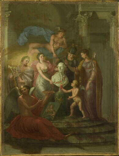 Apotheose du baron de Joursanvault, vintage artwork by Pierre-Paul Prud'hon, 12x8" (A4) Poster