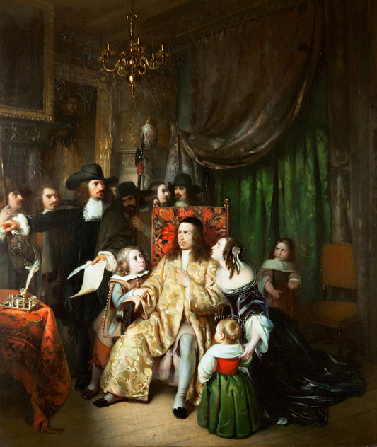 Cornelis de Witt Forced to Revoke the Edict, vintage artwork by Adrianus Johannes Ehnle, A3 (16x12") Poster Print