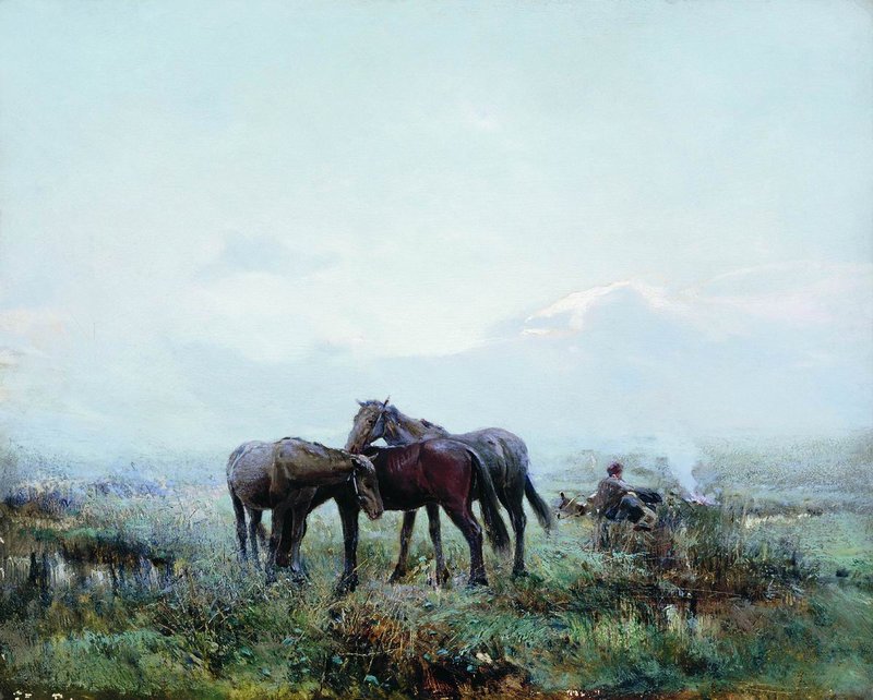 Cossack Piquet by Sergei Ivanovich Vasilkovsky,A3(16x12")Poster
