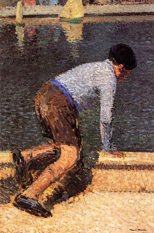 Boy by  the Water, vintage artwork by Henri Martin, 12x8" (A4) Poster