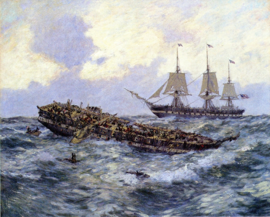 Engagement between the U.S. Frigate  by Carlton T. Chapman,A3(16x12")Poster