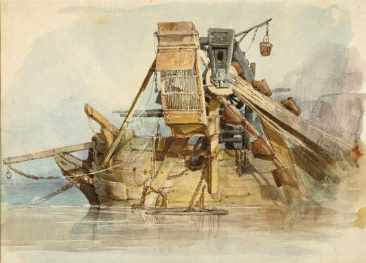 A Dredger, vintage artwork by Clarkson Frederick Stanfield, A3 (16x12") Poster Print